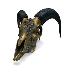 decorated ram skull