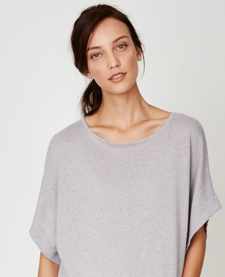 Woman in Scoop Neck Tee